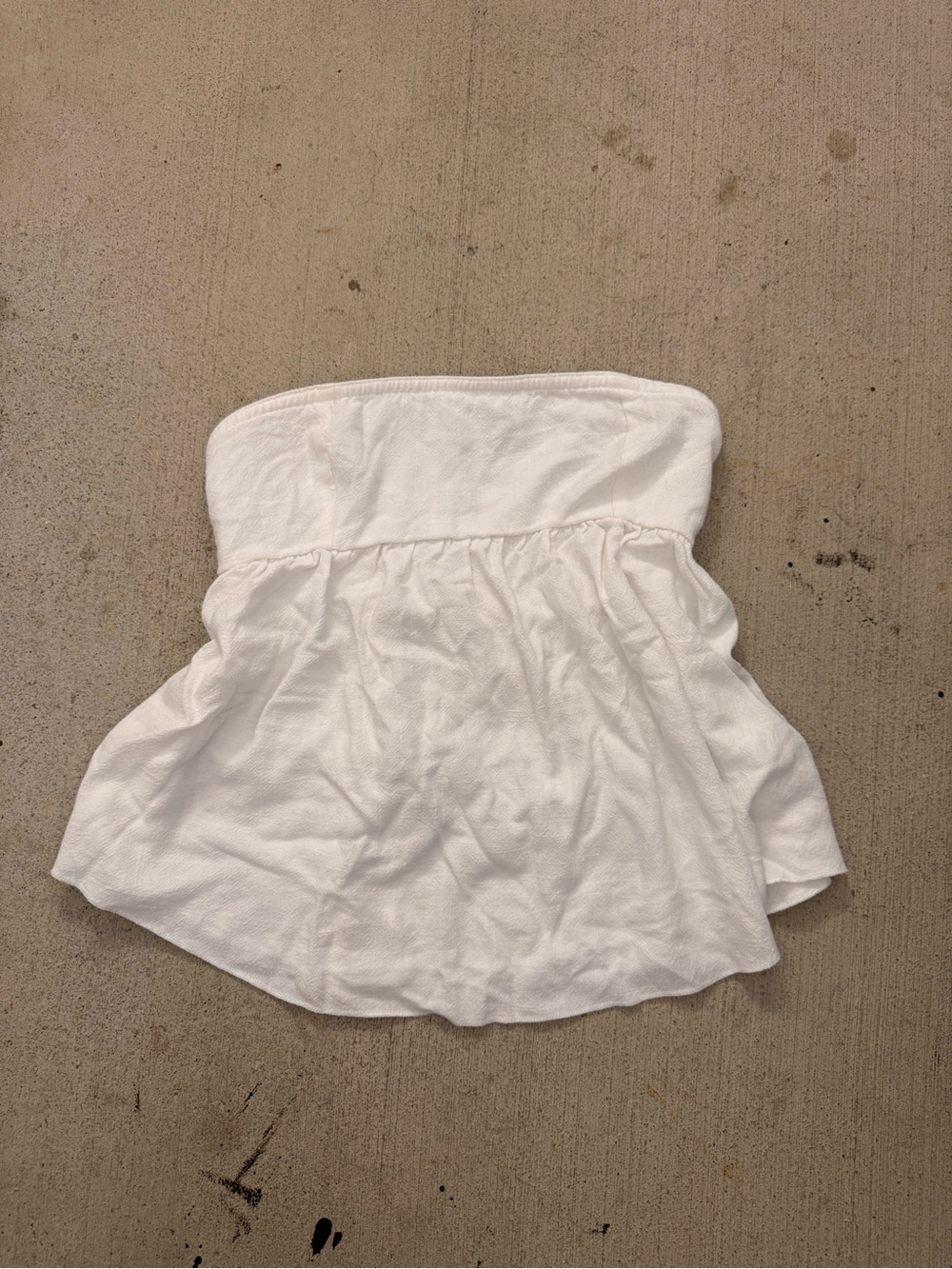 Strapless White Peplum Top